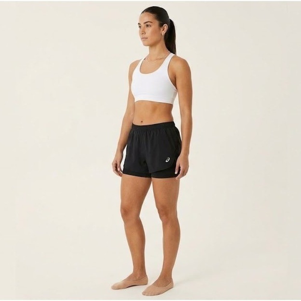 ASICS Women's 2-in-1 Running Shorts XL Black NWT Performance Athleisure
